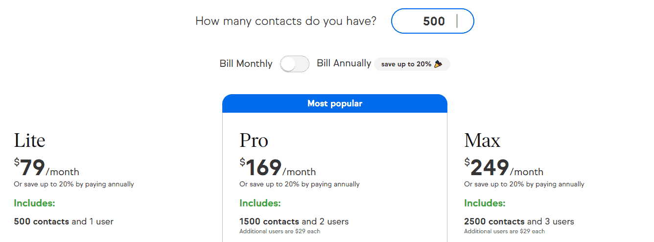 Keap pricing