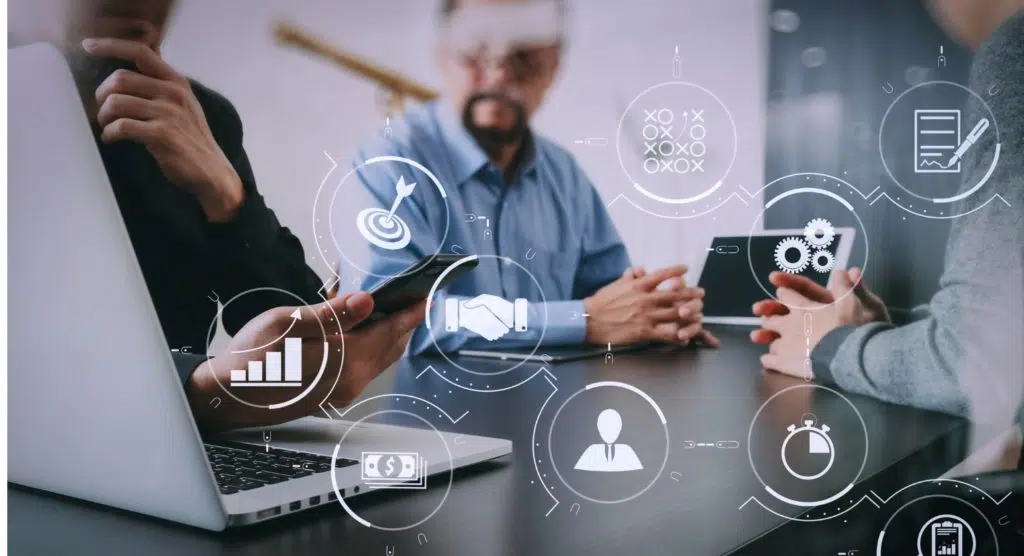 co-working-team-meeting-conceptbusinessman-using-smart-phone-and-picture