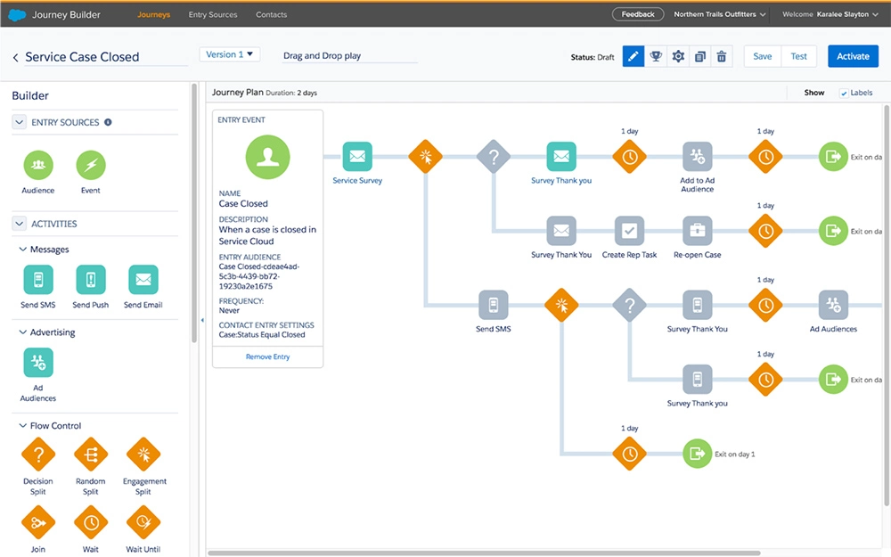 Salesforce Marketing Cloud journey builder