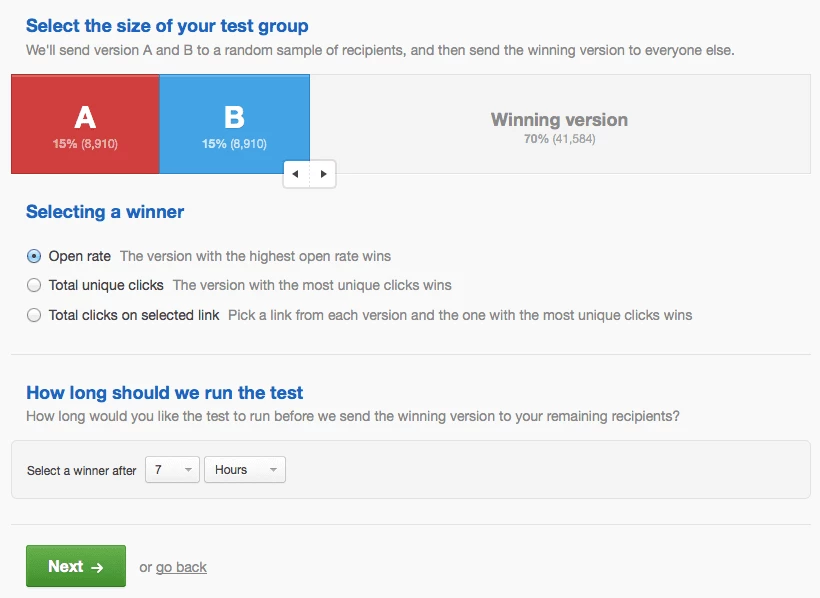 EngageBay A/B testing to improve email marketing