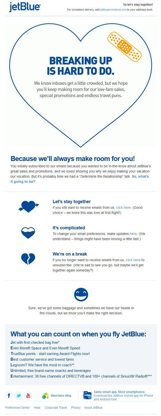 Unsubscribe drip email campaign example