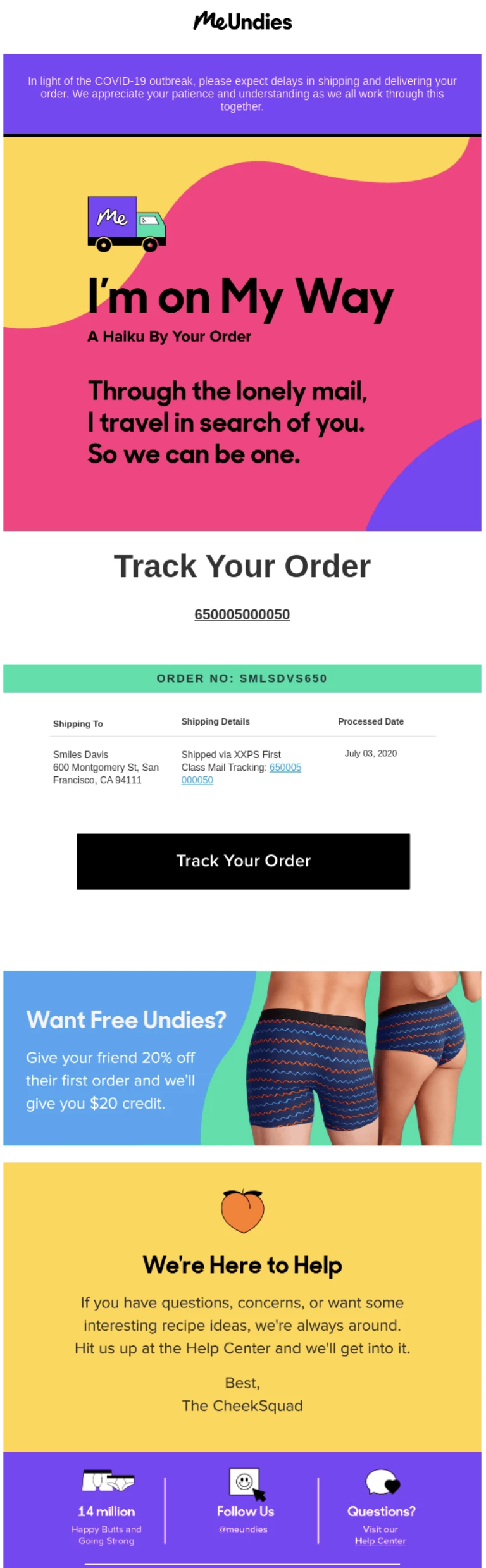 post-purchase email for eCommerce stores
