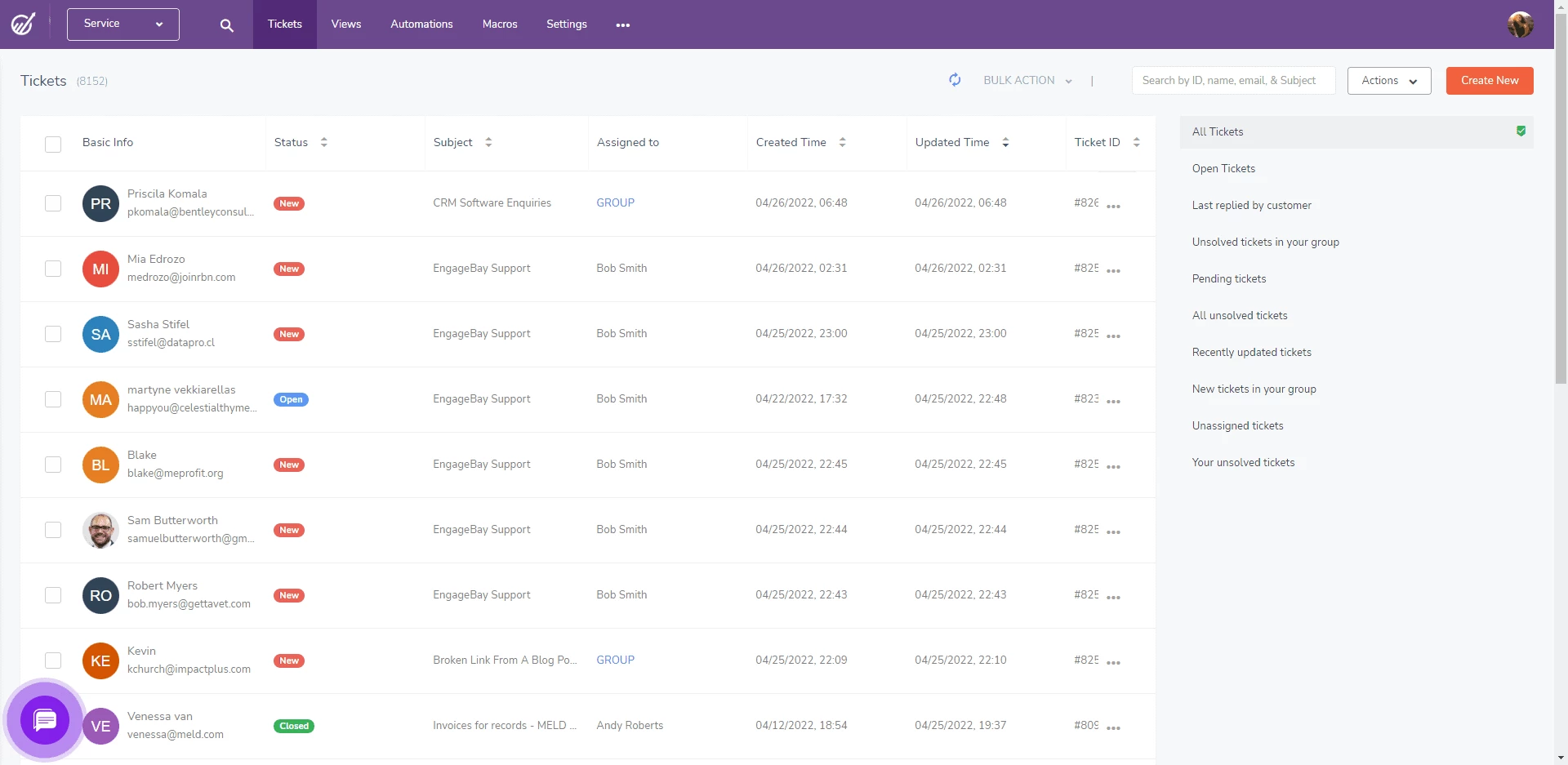 EngageBay helpdesk