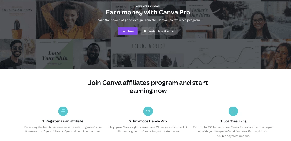 Canva SaaS affiliate program