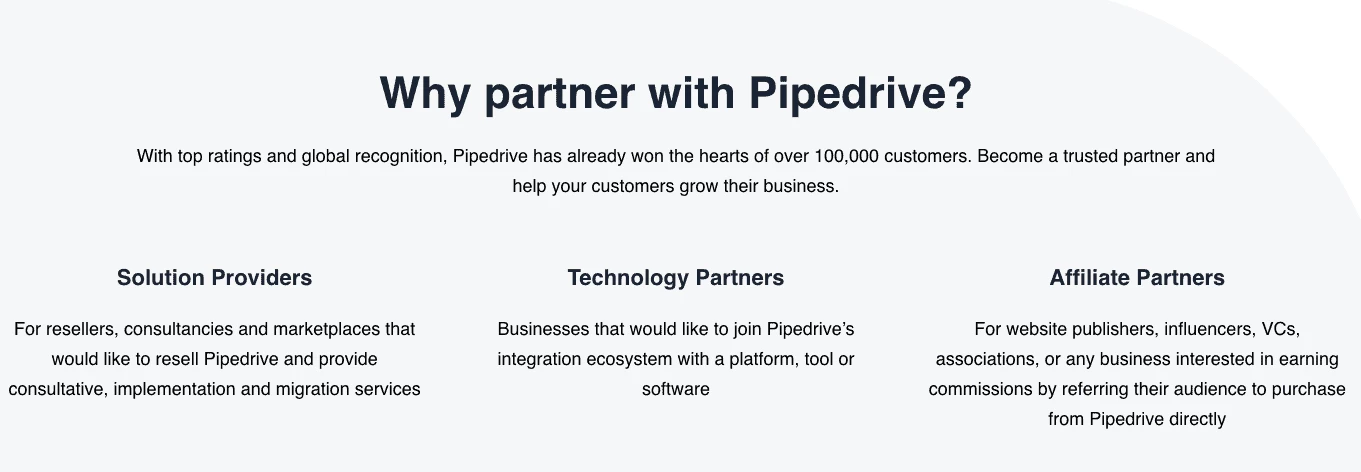 Pipedrive SaaS affiliate program