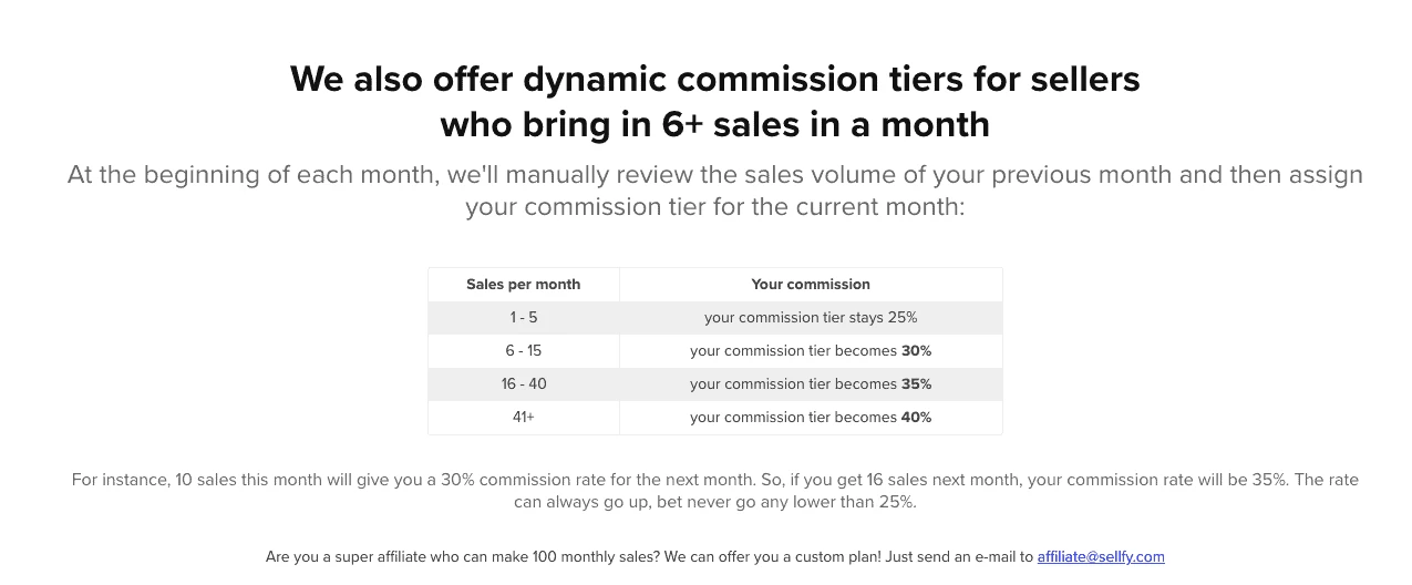 Sellfy SaaS affiliate program