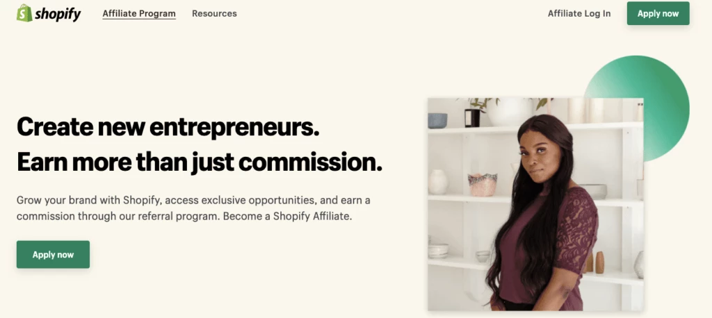 Shopify SaaS affiliate program