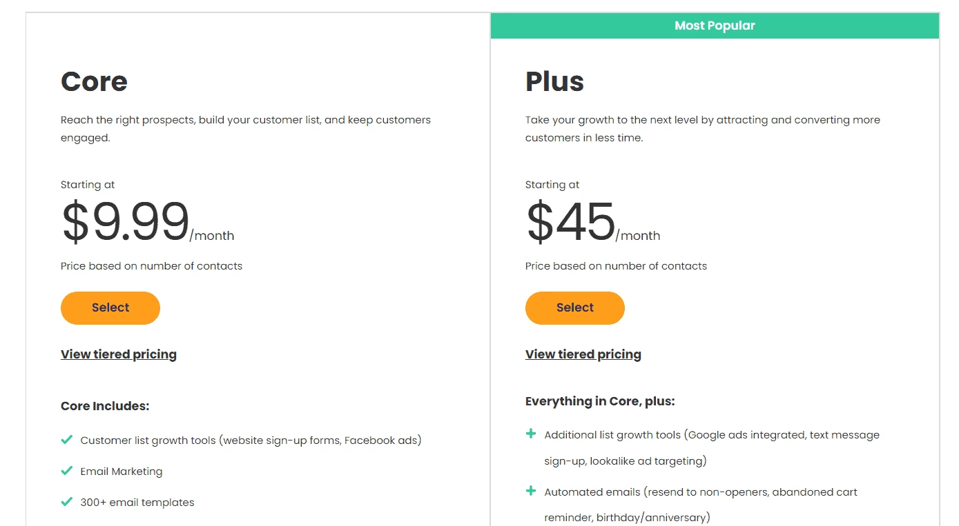 Constant Contact pricing