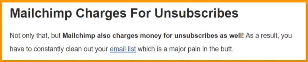 Mailchimp drawback
