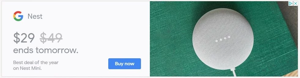 Google Nest ad banner