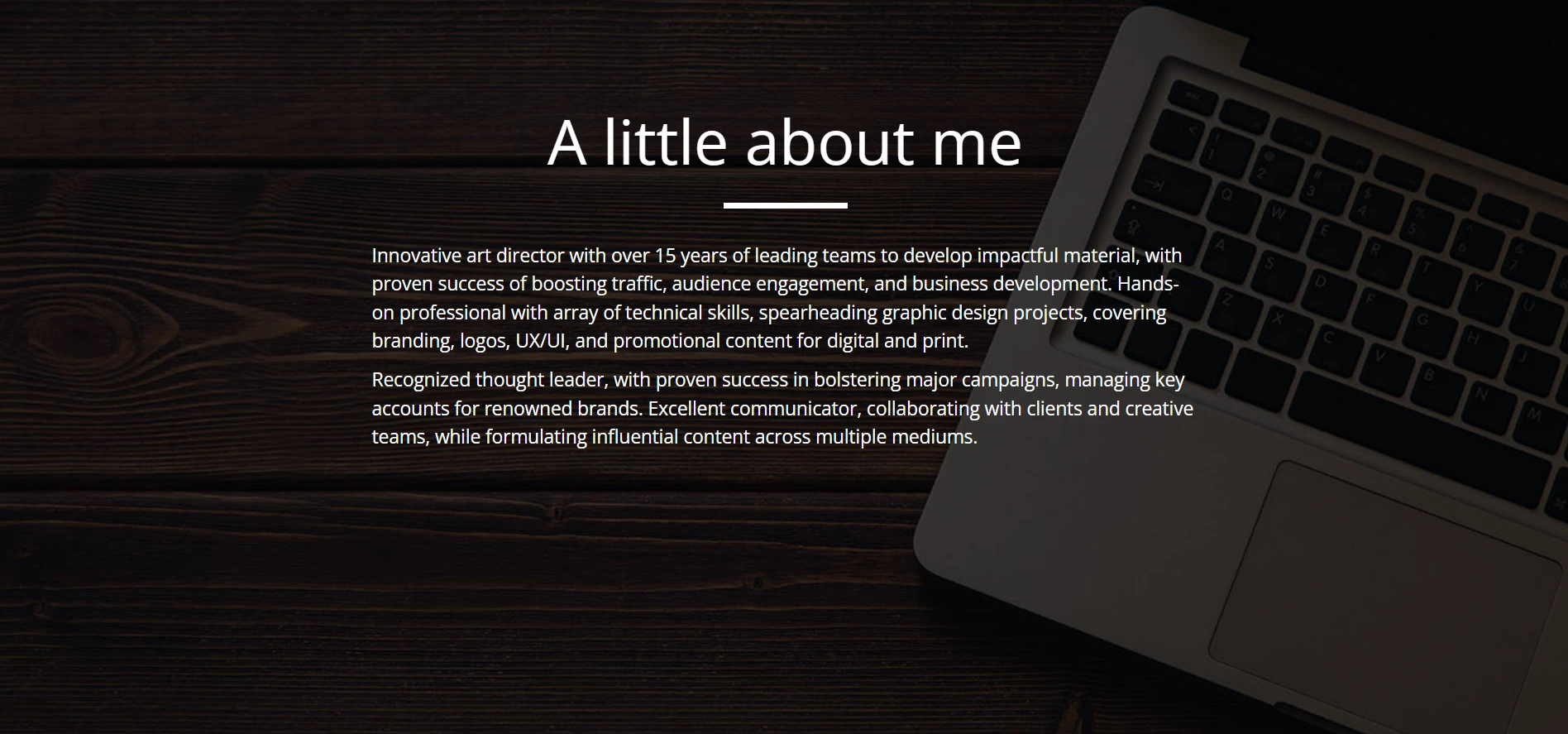Splash page example