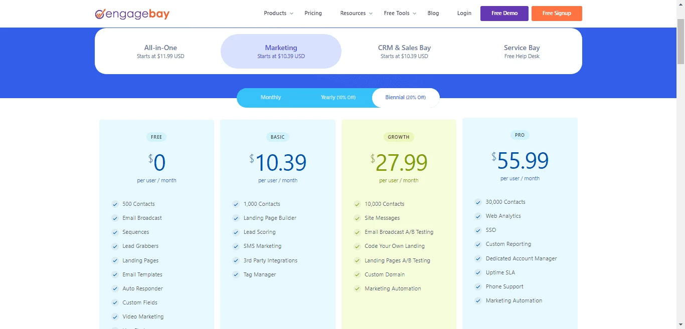 EngageBay pricing