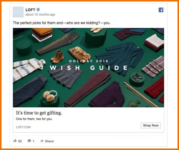 Loft holiday offer ad