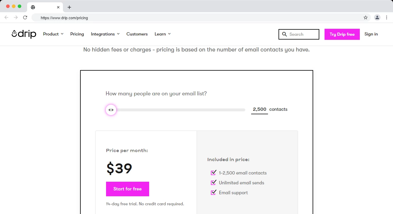 Drip pricing