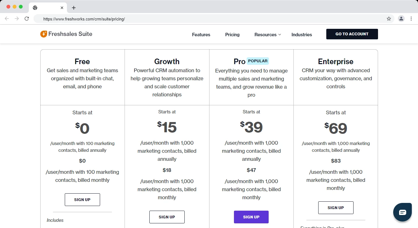 Freshsales Suite Pricing