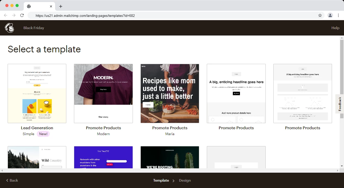 Templates in Mailchimp