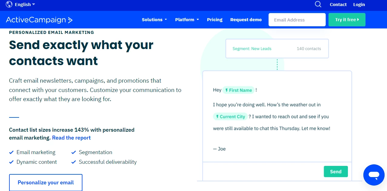 ActiveCampaign marketing automation CRM