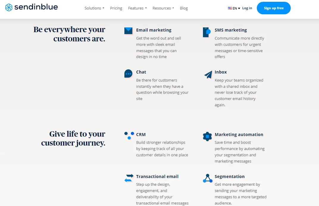 Sendinblue marketing automation CRM tool
