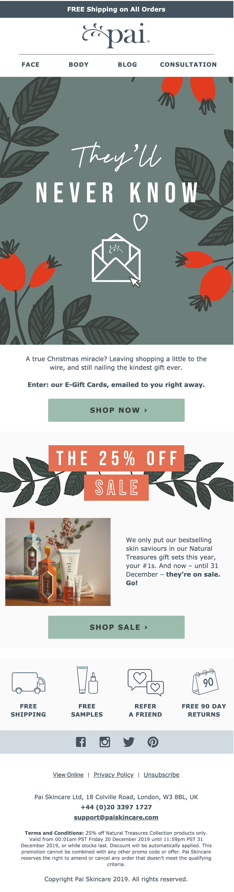 Pai Gift card email