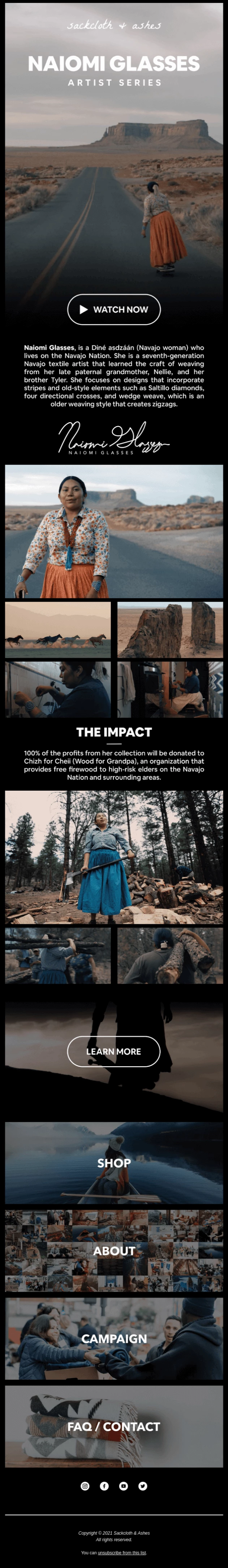 Sackcloth & Ashes holiday newsletter