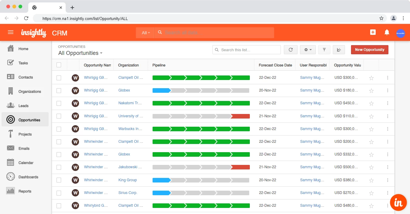 Opportunities in Insightly