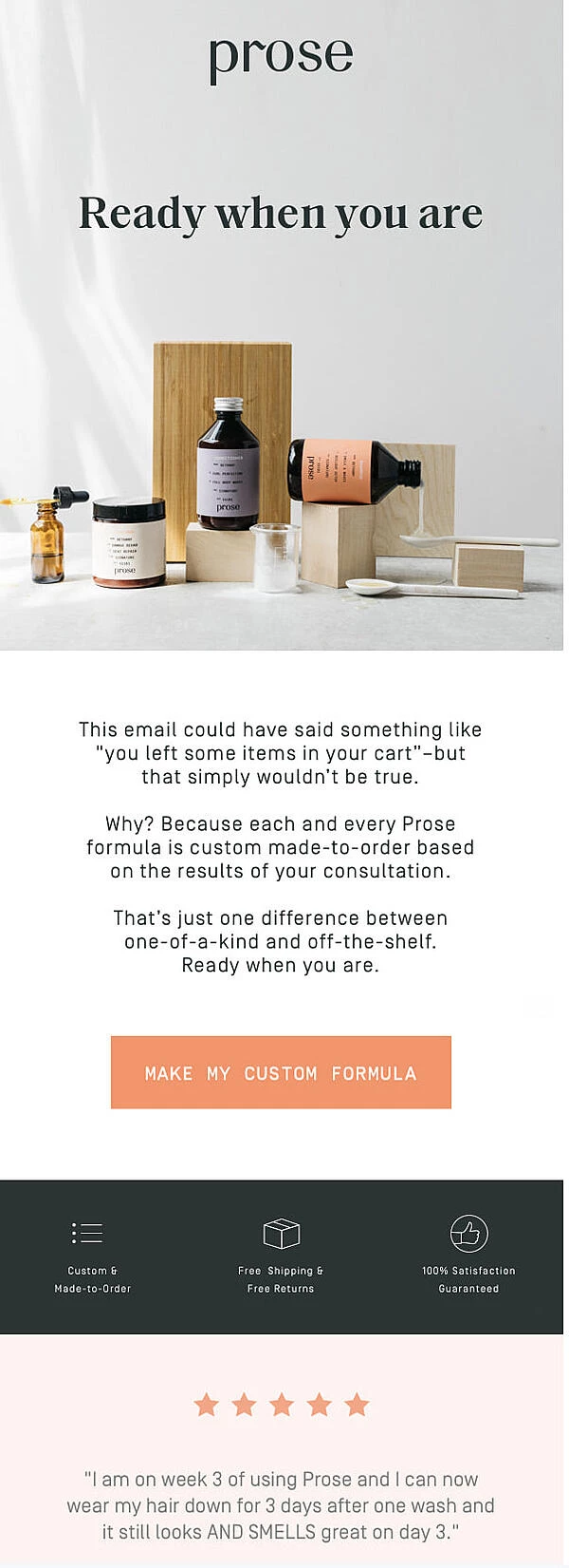 cart abandonment email example