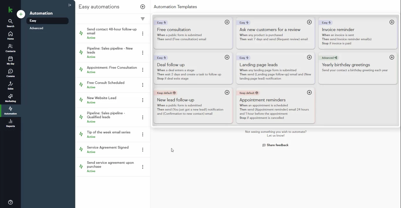 automation in Keap