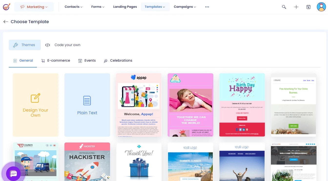 EnageBay email templates