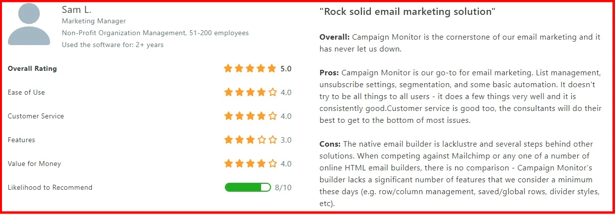 Campaign monitor capterra reviews