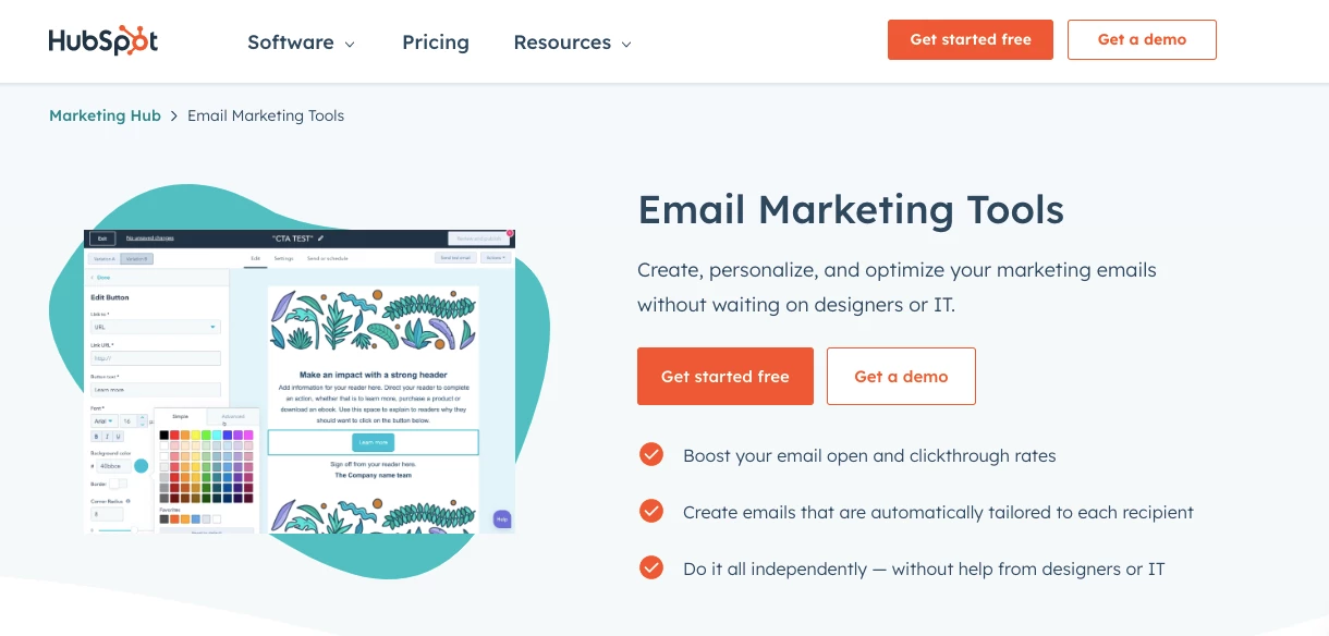 HubSpot email marketing software for eCommerce