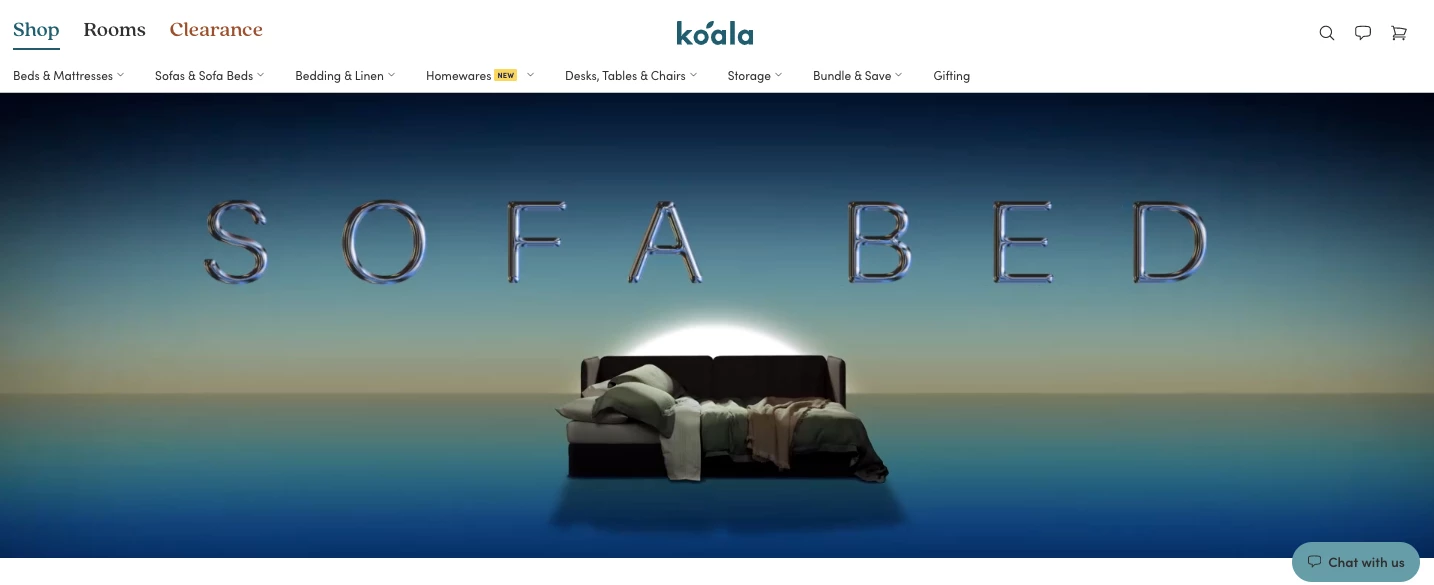 Koala Sleep eCommerce landing page example