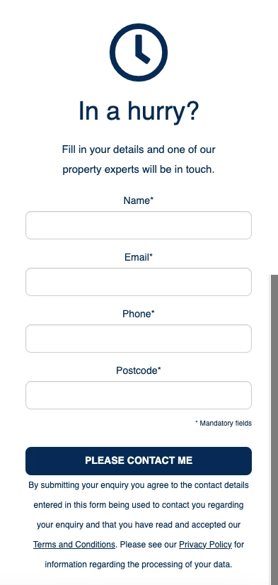 real estate landing page example from My London Home