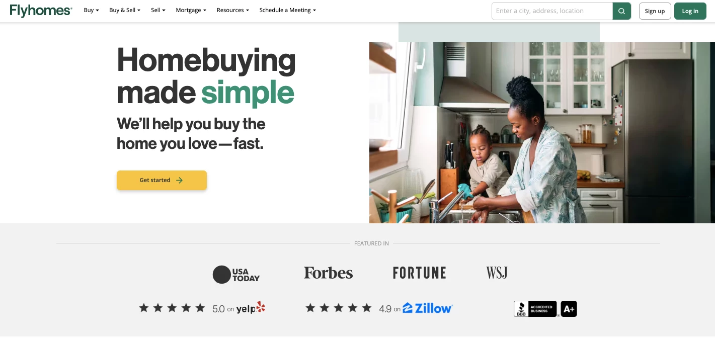 Sample Real Estate Landing Page via Flyhomes