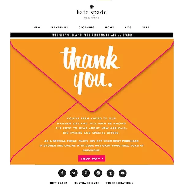 Thank you email example