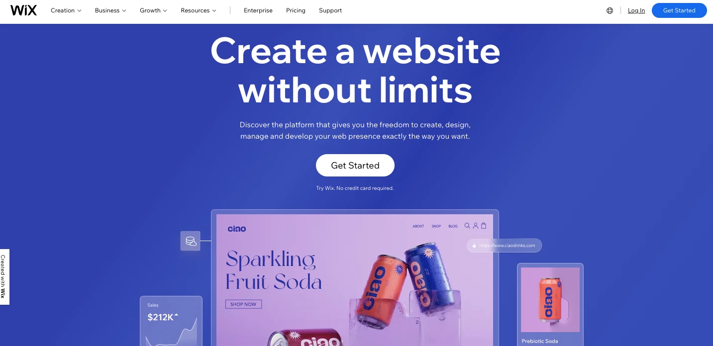 Wix website builder tool for eCommerce
