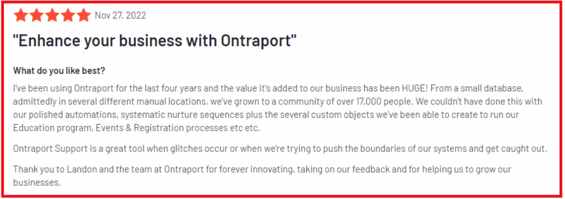 Ontraport pros