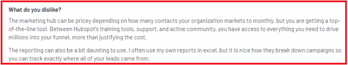 HubSpot cons