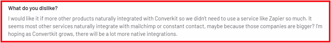 ConvertKit cons