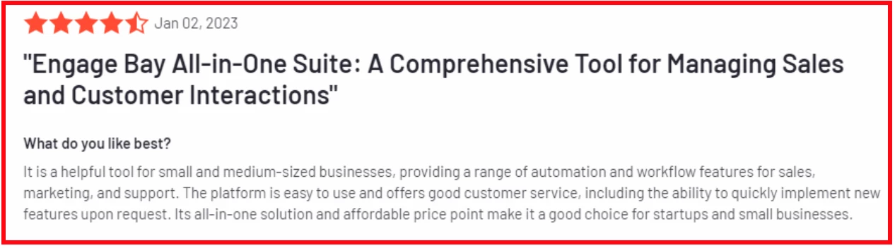 EngageBay pros