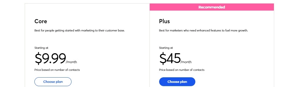 Constant Contact pricing