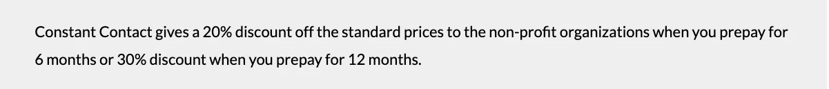 Constant Contact discount for non-profits