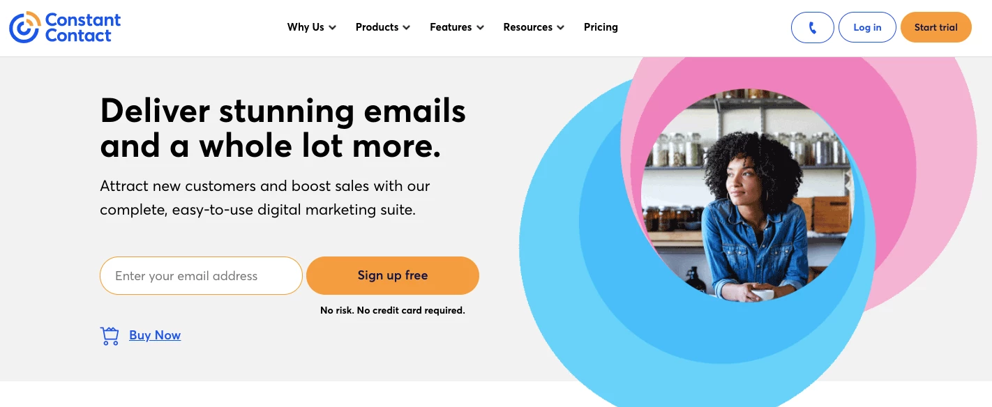 constant contact website home page
