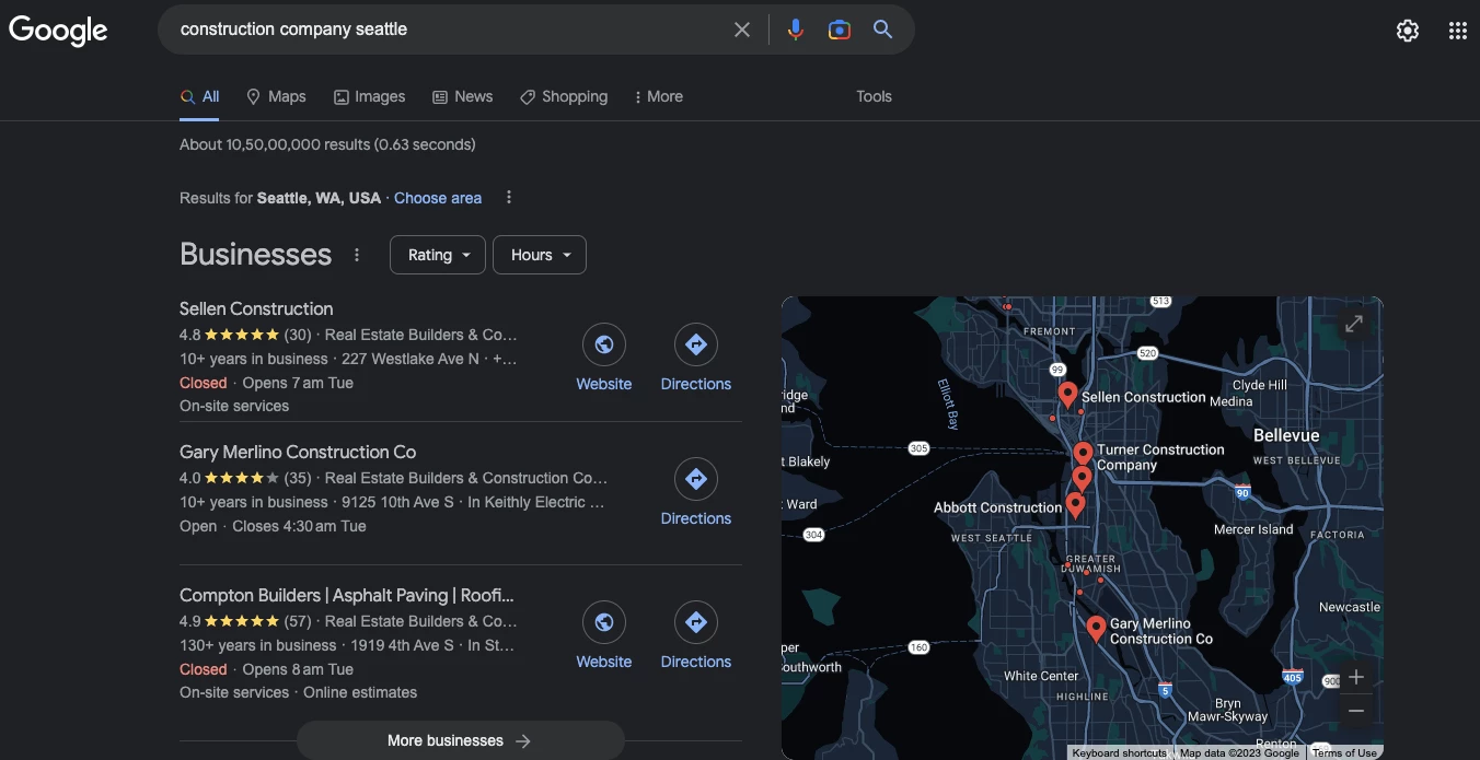 Conduct an SEO audit for construction companies