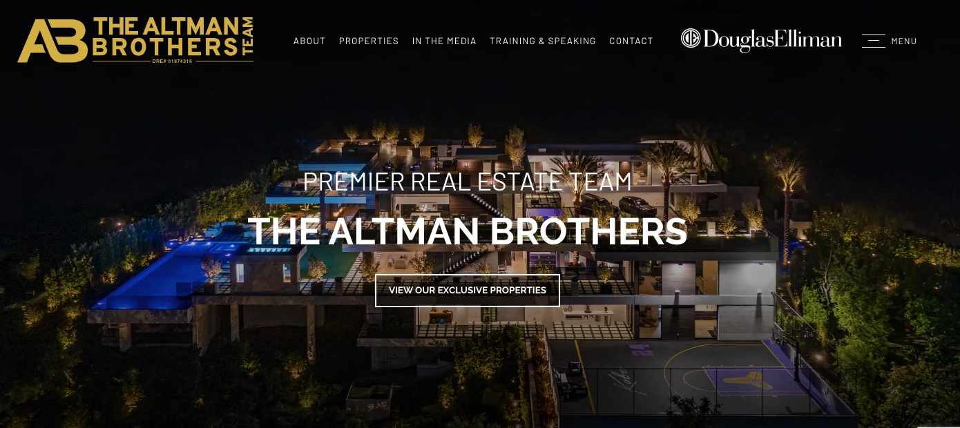 Quality home page for real estate agents and brokerages