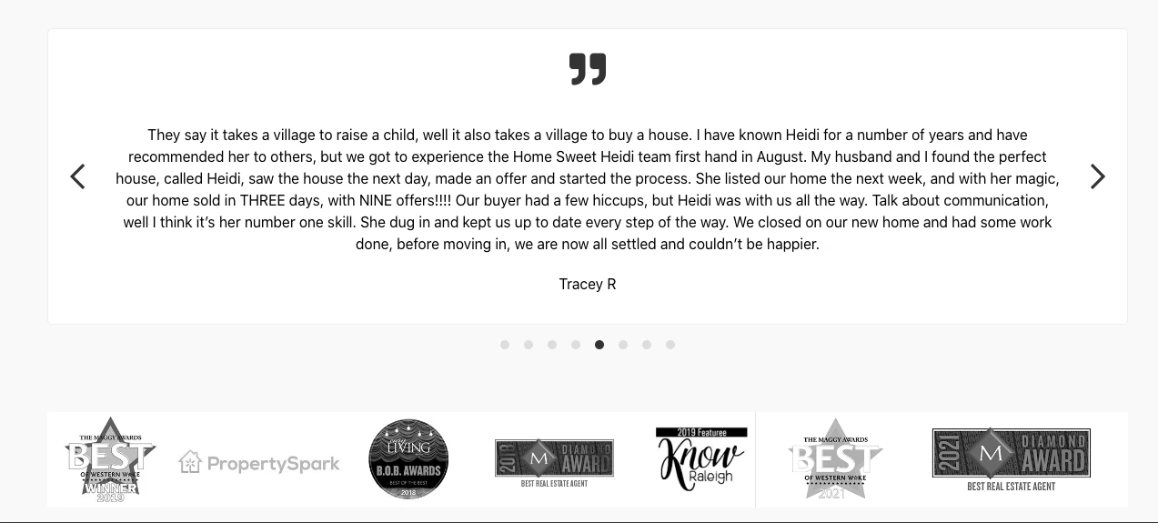 testimonials and social proof for real estate websites