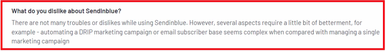 Sendinblue cons