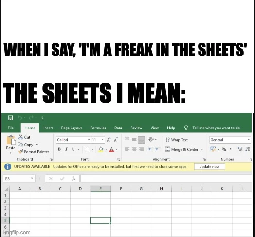 Business meme about excel sheets