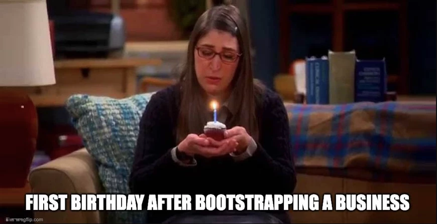 Meme about difficult days as an entrepreneur