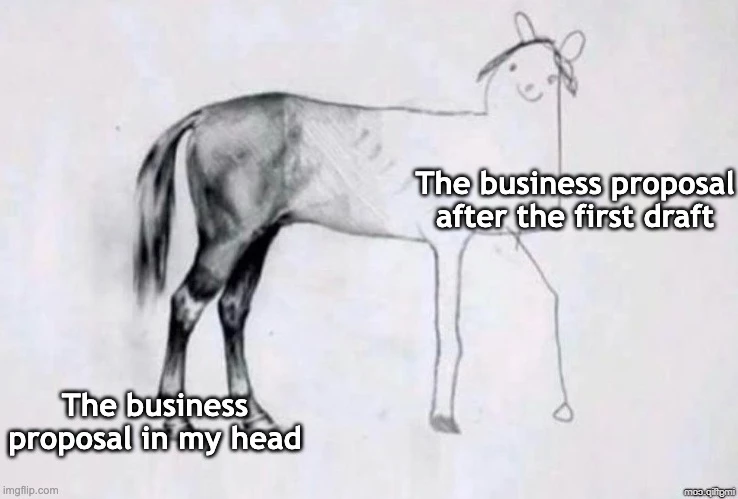 Meme about business proposals for entrepreneurs