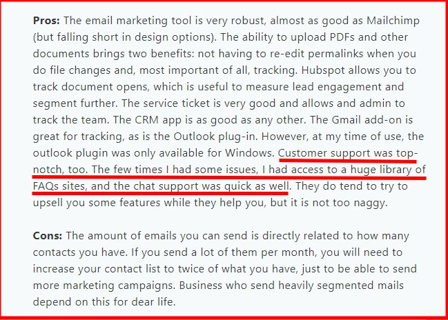 HubSpot Capterra reviews